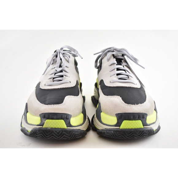 Balenciaga Triple S Mens V2 Black Grey Jaune Nylon Speed Trainer Sneaker 42 US 9 - Picture 4 of 9